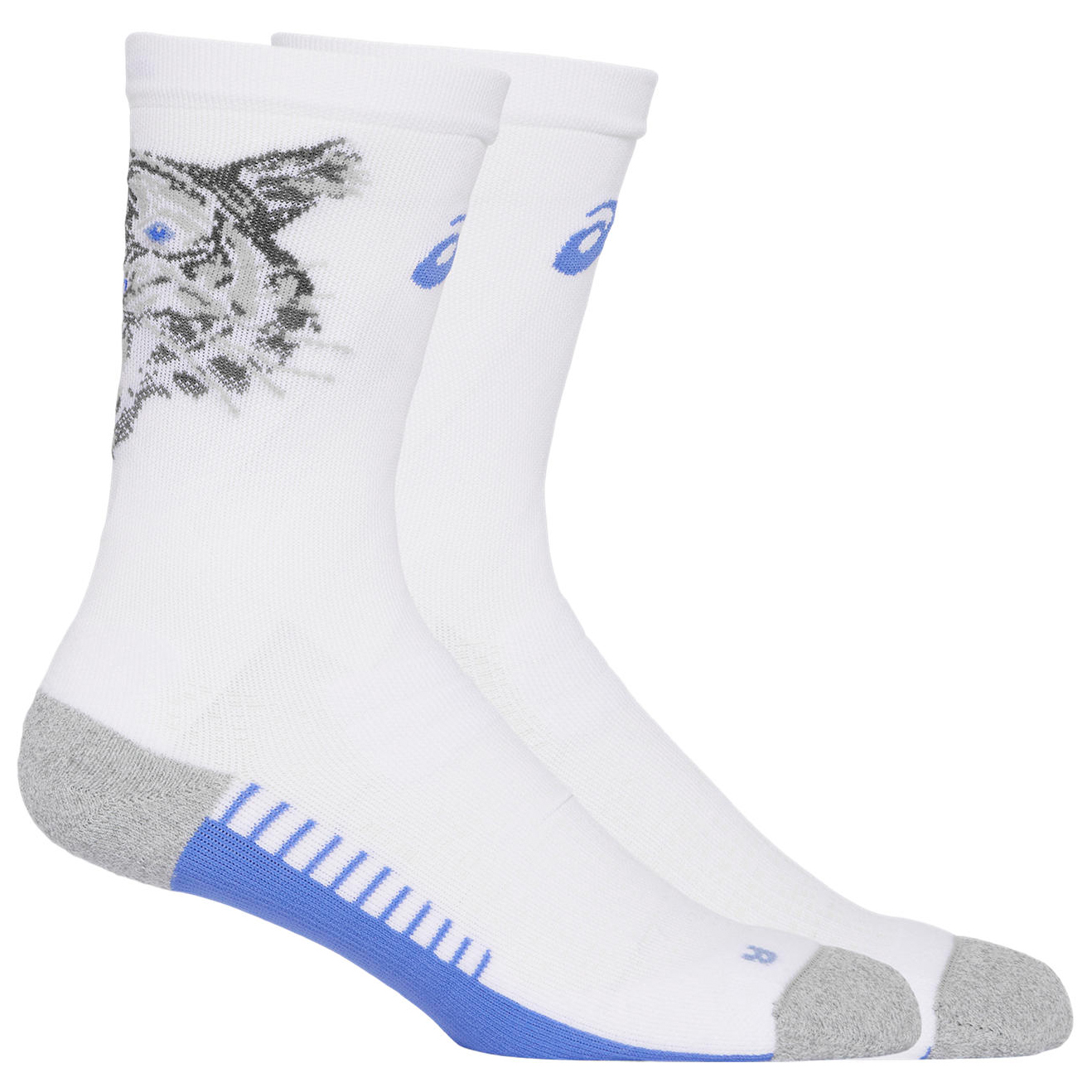 спортивные носки performance run quarter sock unisex asics бирюзовый Носки для бега Asics Performance Run Sock Crew, цвет Brilliant White/Sapphire