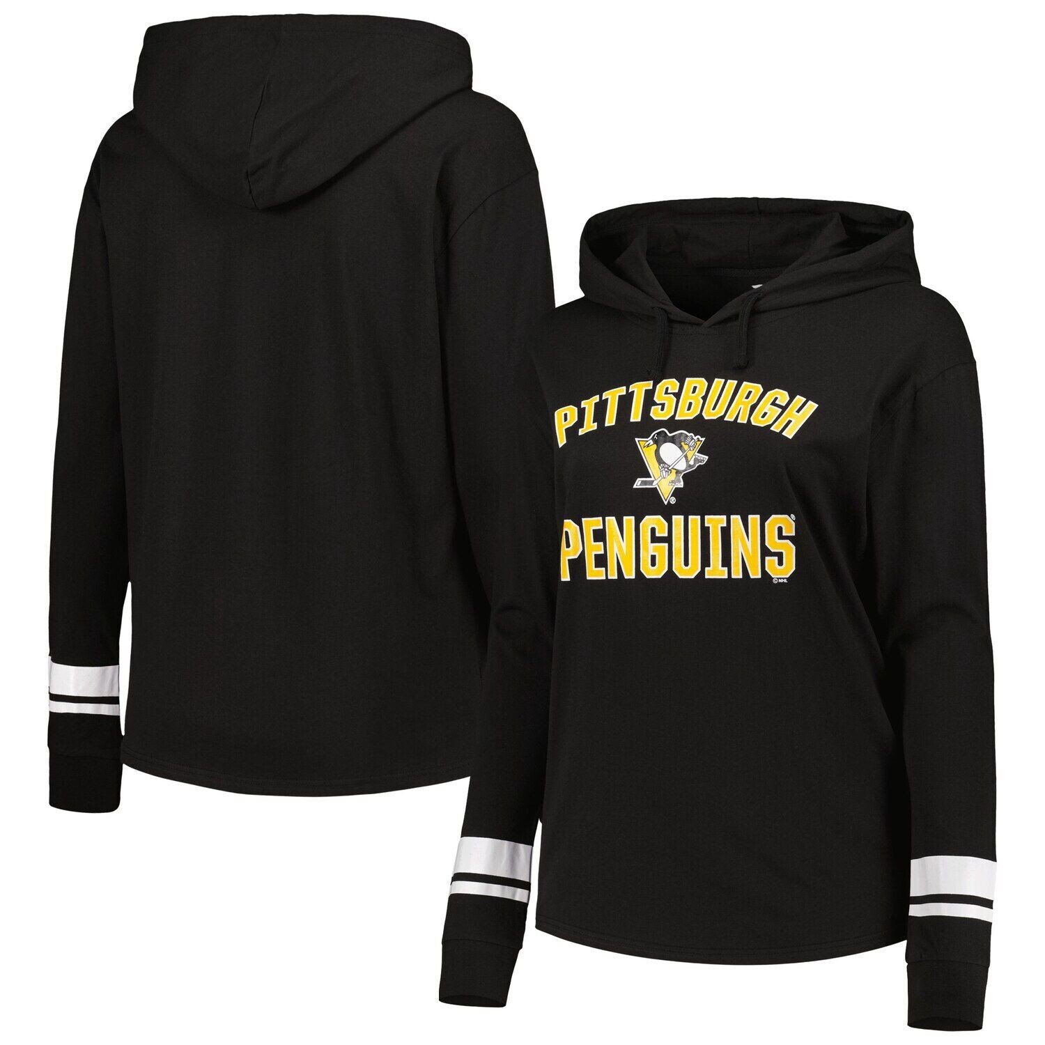 

Женская черная куртка с капюшоном и пуловером Pittsburgh Penguins с цветными блоками, Черный