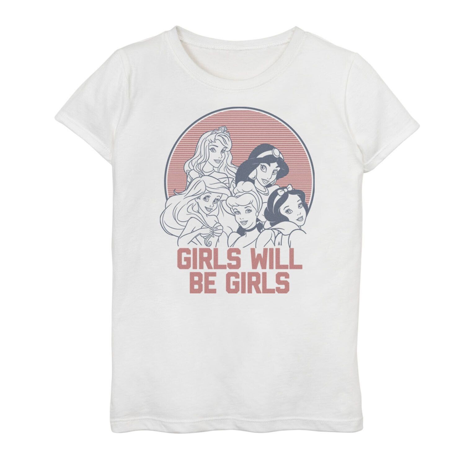 

Футболка с рисунком «Принцесса Диснея» для девочек 7–16 лет Girls Will Be Girls Disney