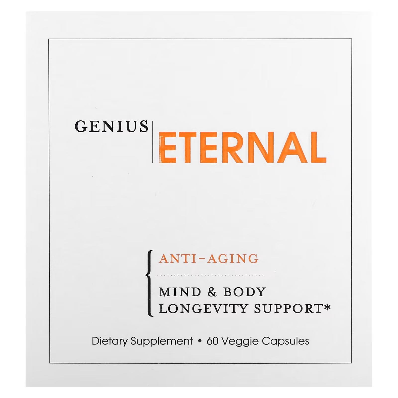 Eternal Anti-Aging, 60 растительных капсул The Genius Brand the genius brand genius heart 60 растительных капсул