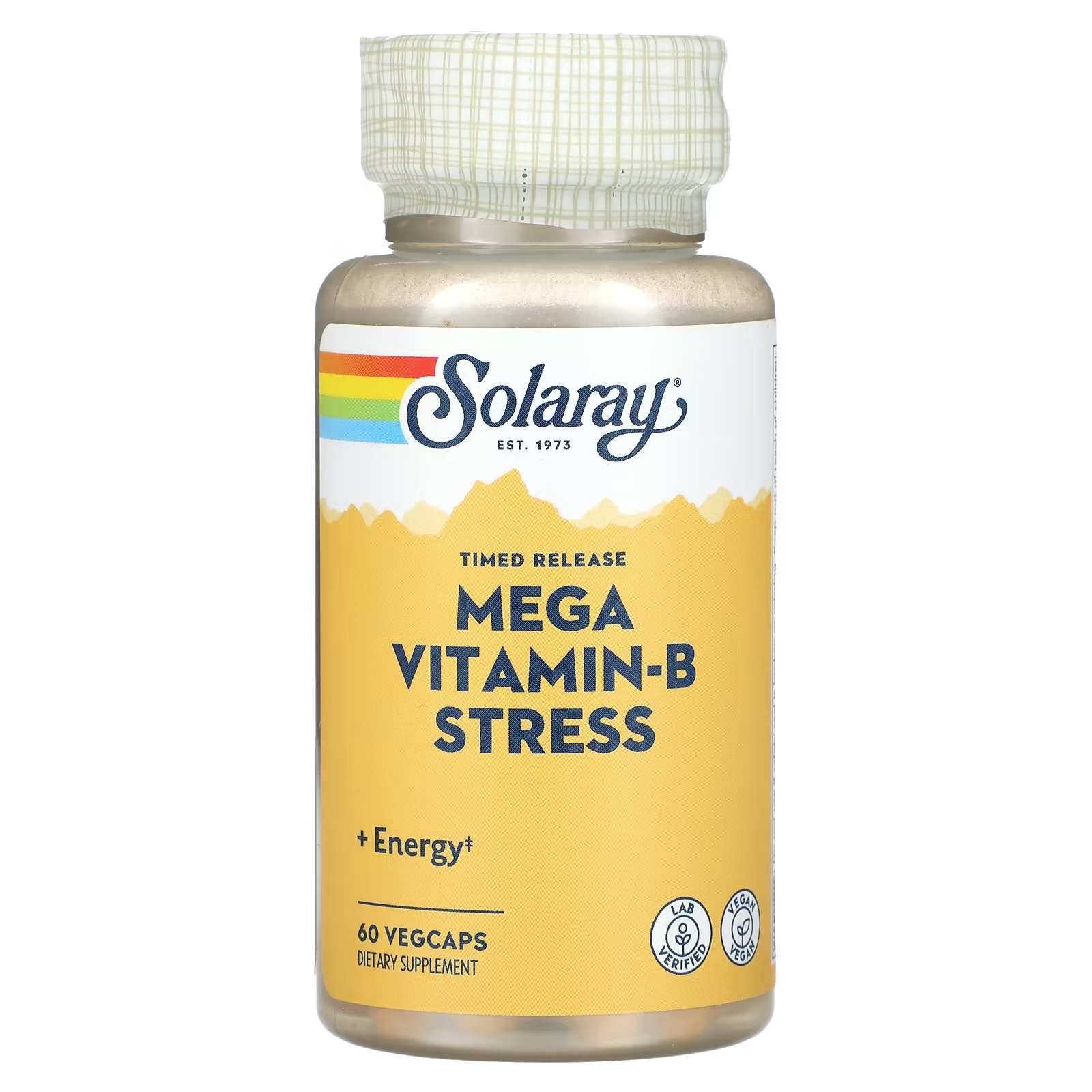 Биологически активная добавка Solaray Timed Release витамин B, 60 растительных капсул биологически активная добавка витамин k2 mk7 now foods 60 капсул