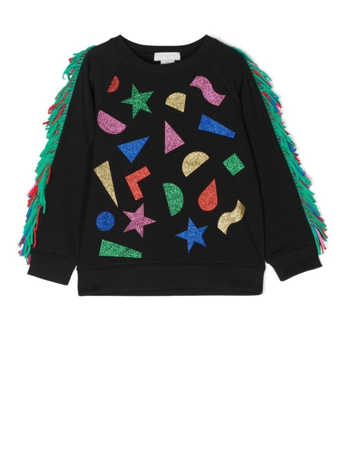 

Stella McCartney Kids толстовка с бахромой и блестками, черный