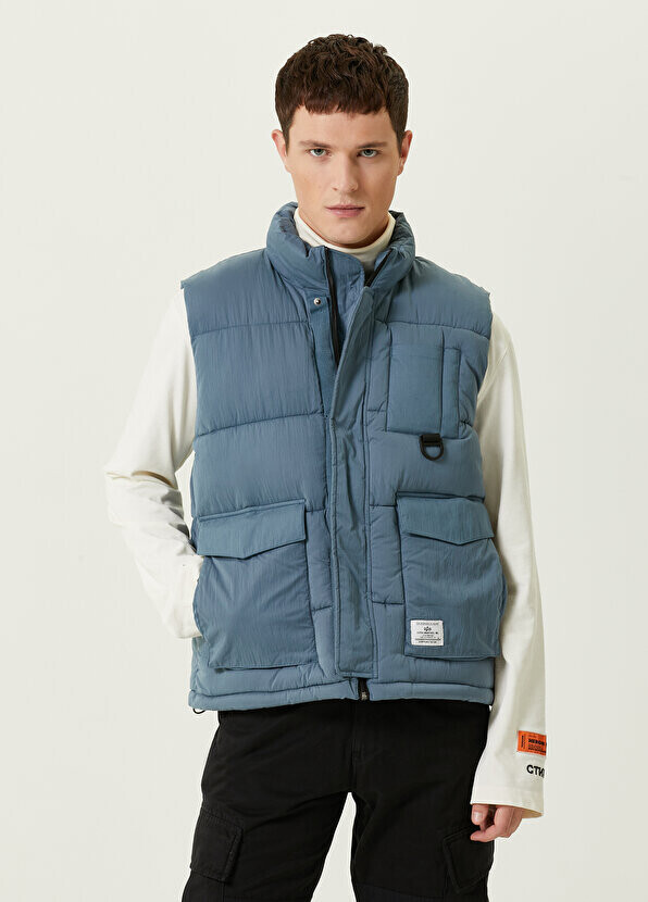 

Синий пуховый жилет Alpha Industries