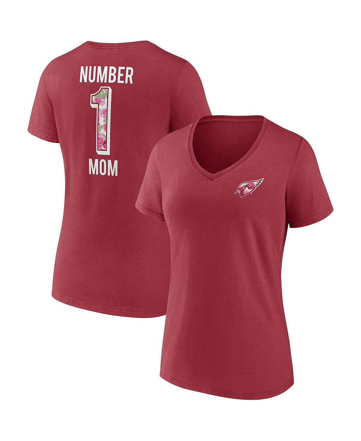 Женская футболка с v-образным вырезом и логотипом Cardinal Arizona Cardinals Team ко Дню матери Fanatics