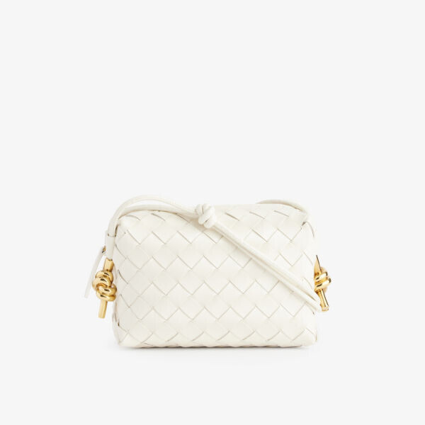 

Мини-Сумка через плечо из кожи Loop Bottega Veneta, белый
