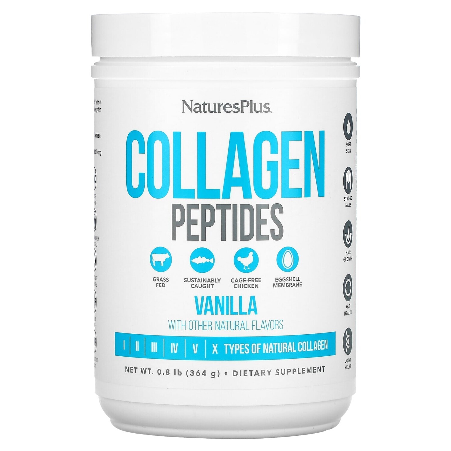 

Пептиды коллагена, ваниль, 364 г (0,8 фунта), NaturesPlus
