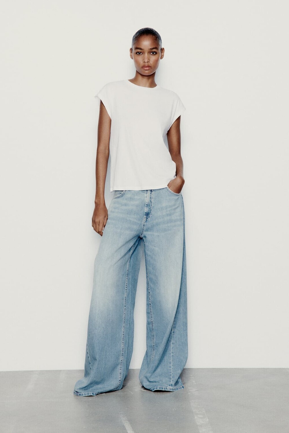 

Хлопковый топ ZARA, белый