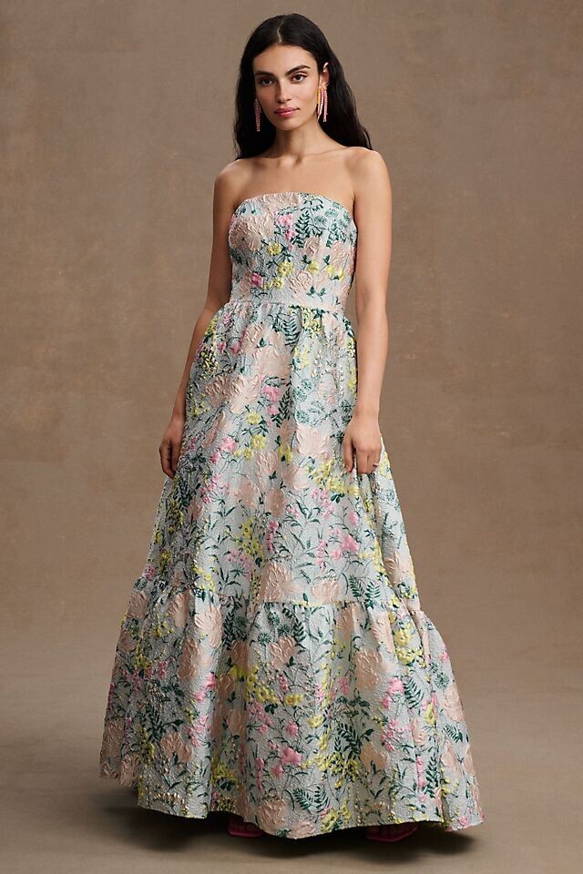 

Платье Mac Duggal Amelie Парчовое без бретелек с цветочным принтом, assorted