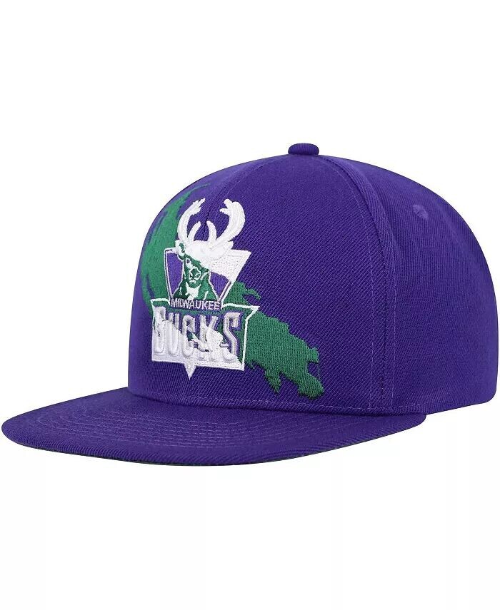 

Мужская фиолетовая кепка Snapback Milwaukee Bucks Paint By Numbers Mitchell & Ness, фиолетовый