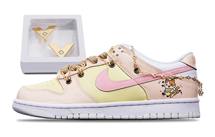 

Кроссовки Nike Dunk Skateboard Shoes Women's Low-Top Pink, розовые, Розовый, Кроссовки Nike Dunk Skateboard Shoes Women's Low-Top Pink, розовые