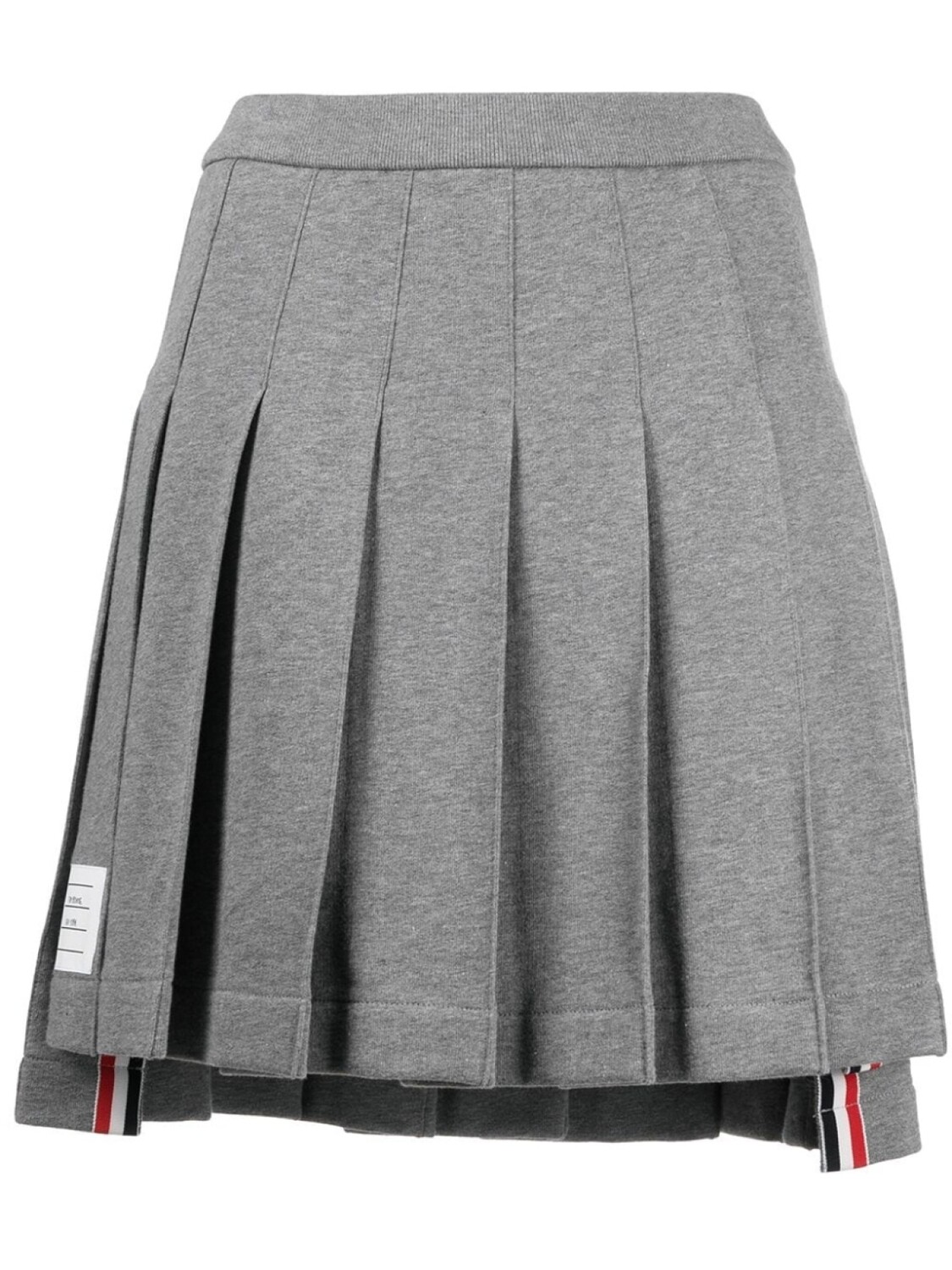 

Юбка со складками и нашивкой-логотипом Thom Browne, серый