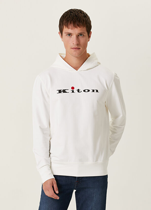 

Белый свитшот с логотипом Kiton