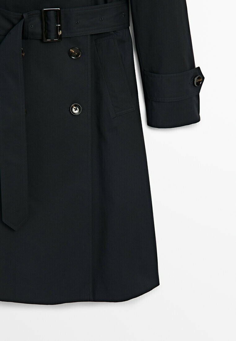

Тренчкот DOUBLE-BREASTED Massimo Dutti, темно-синий