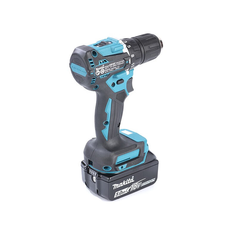 Дрель-шуруповерт Makita DDF487RTJX + два аккумулятора 18V/5.0Ah, зарядное устройство