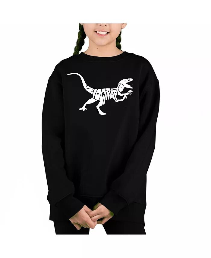

Velociraptor — толстовка с круглым вырезом с надписью Big Girl's Word Art La Pop Art, черный