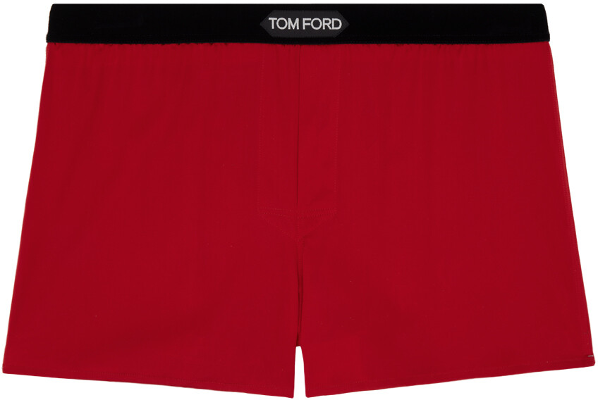 

Красные боксеры с нашивками Tom Ford
