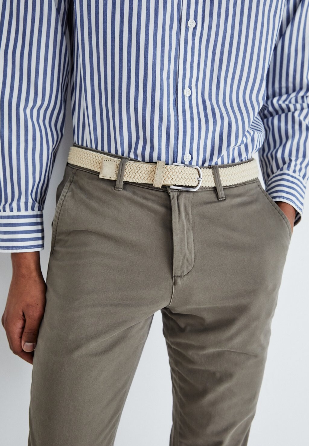 

Плетеный ремень SLHHARIS BELT Selected Homme, цвет fog