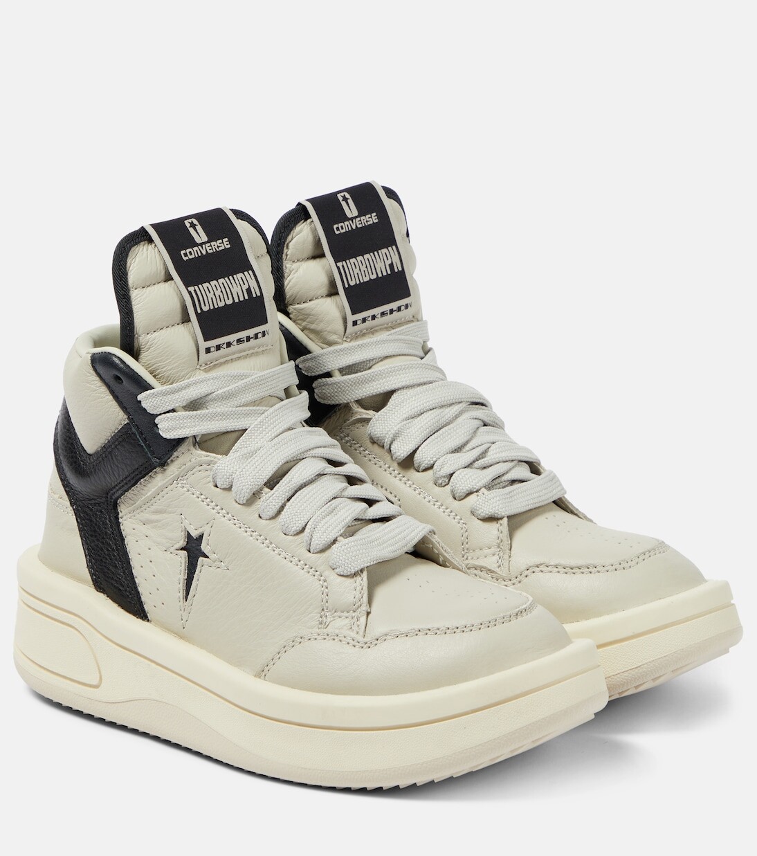 

Кожаные высокие кеды drkshdw x converse Rick Owens, черный
