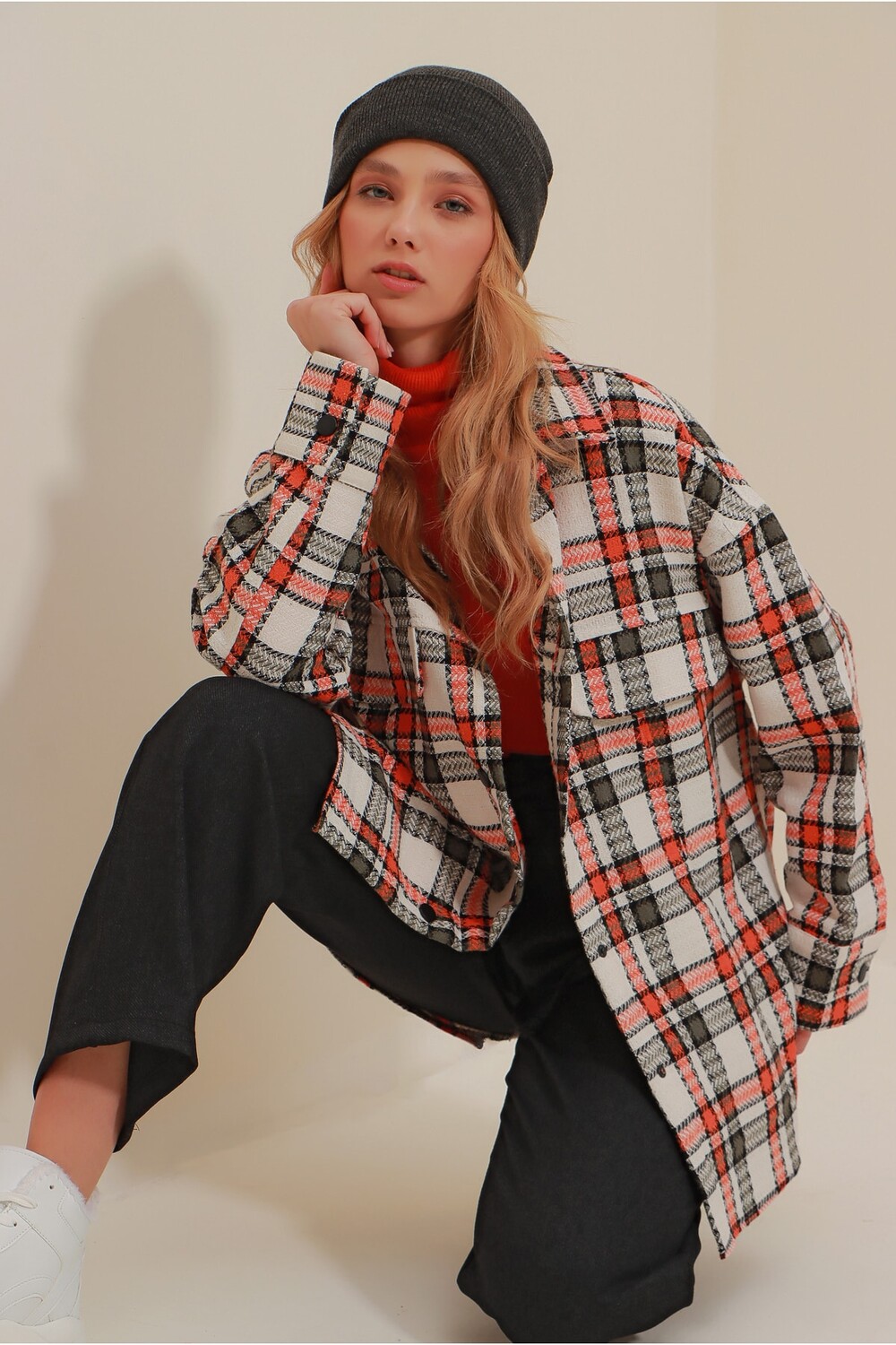 

Куртка - Оранжевый - Oversize Trend Alaçatı Stili, оранжевый