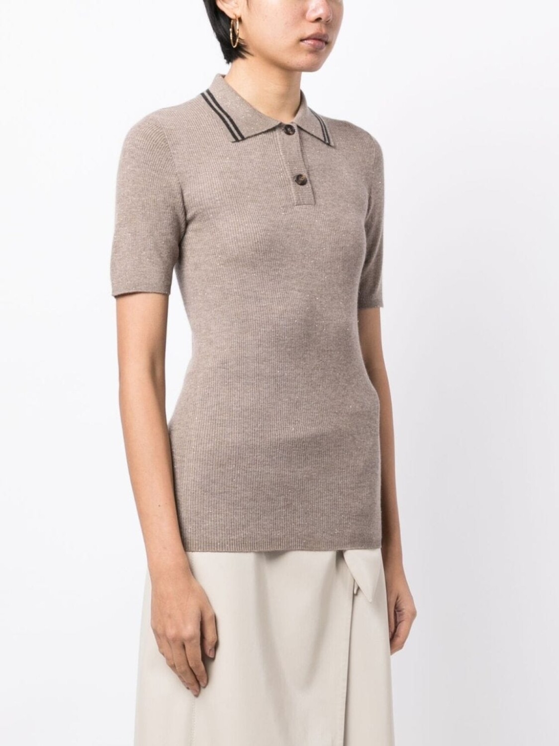

Brunello Cucinelli трикотажная рубашка поло, коричневый