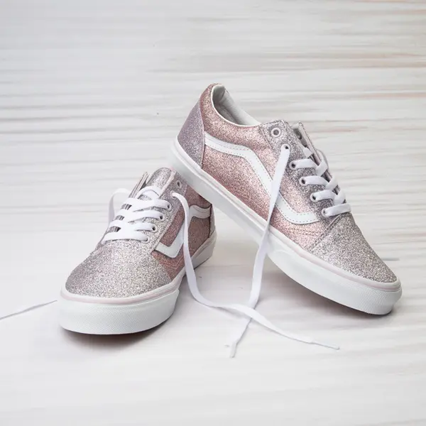 

Туфли для скейтбординга Vans Old Skool Glitter — Little Kid, розовый
