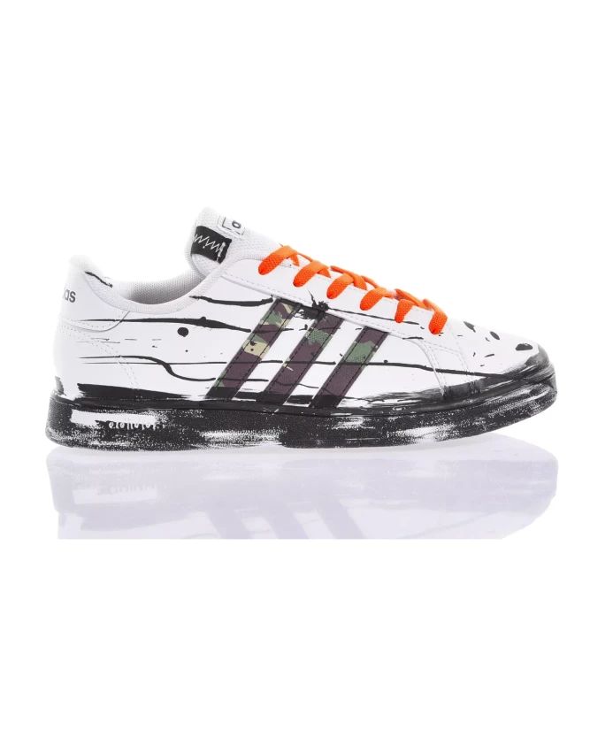 

Кроссовки камуфляжные на заказ черные Adidas, мультиколор