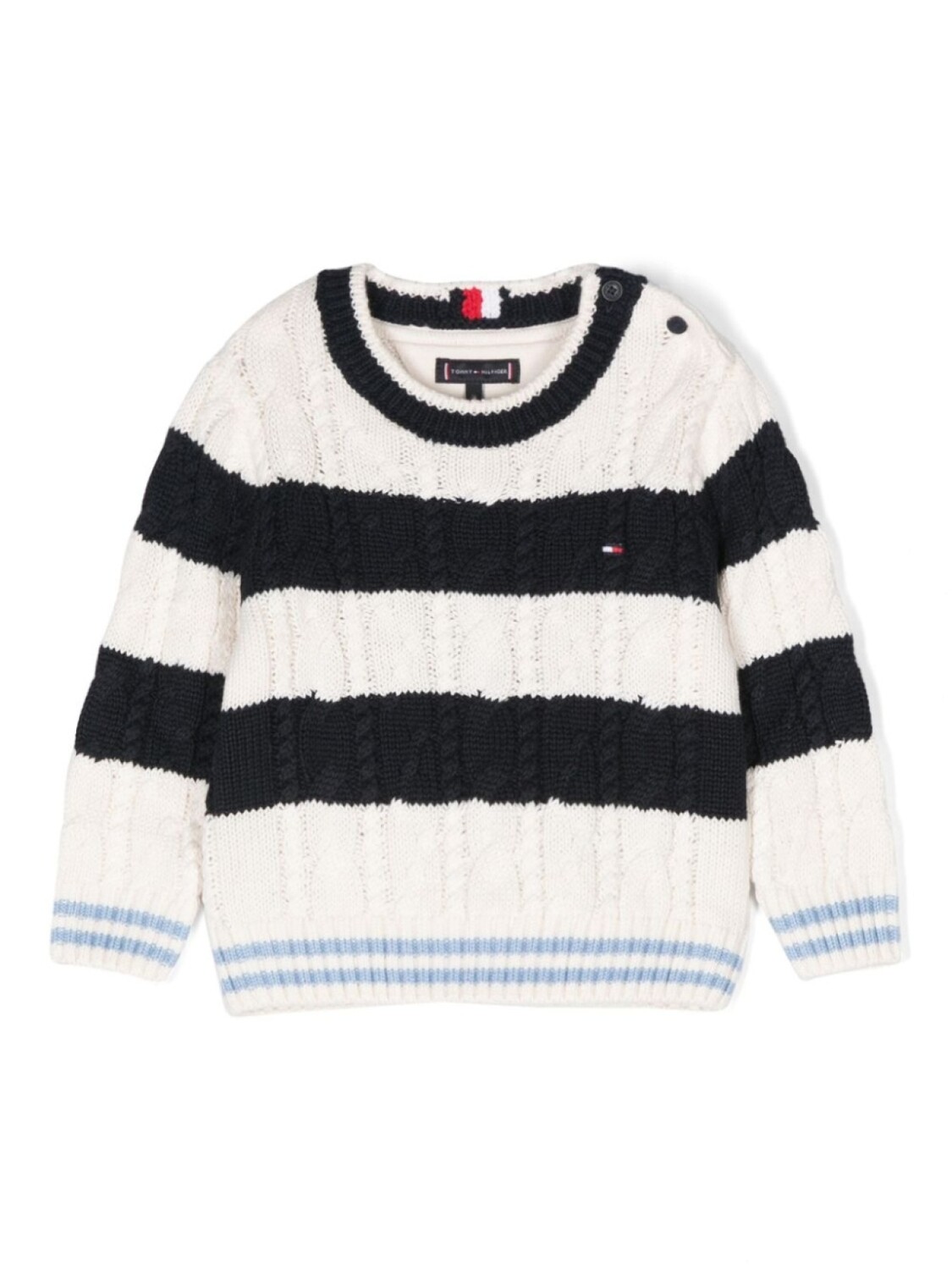 

Полосатый джемпер фактурной вязки Tommy Hilfiger Junior, белый