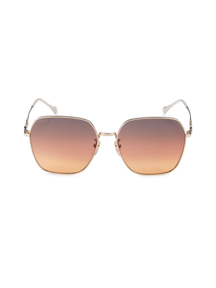 

Солнцезащитные очки 60MM с геометрическим рисунком Gucci, золото