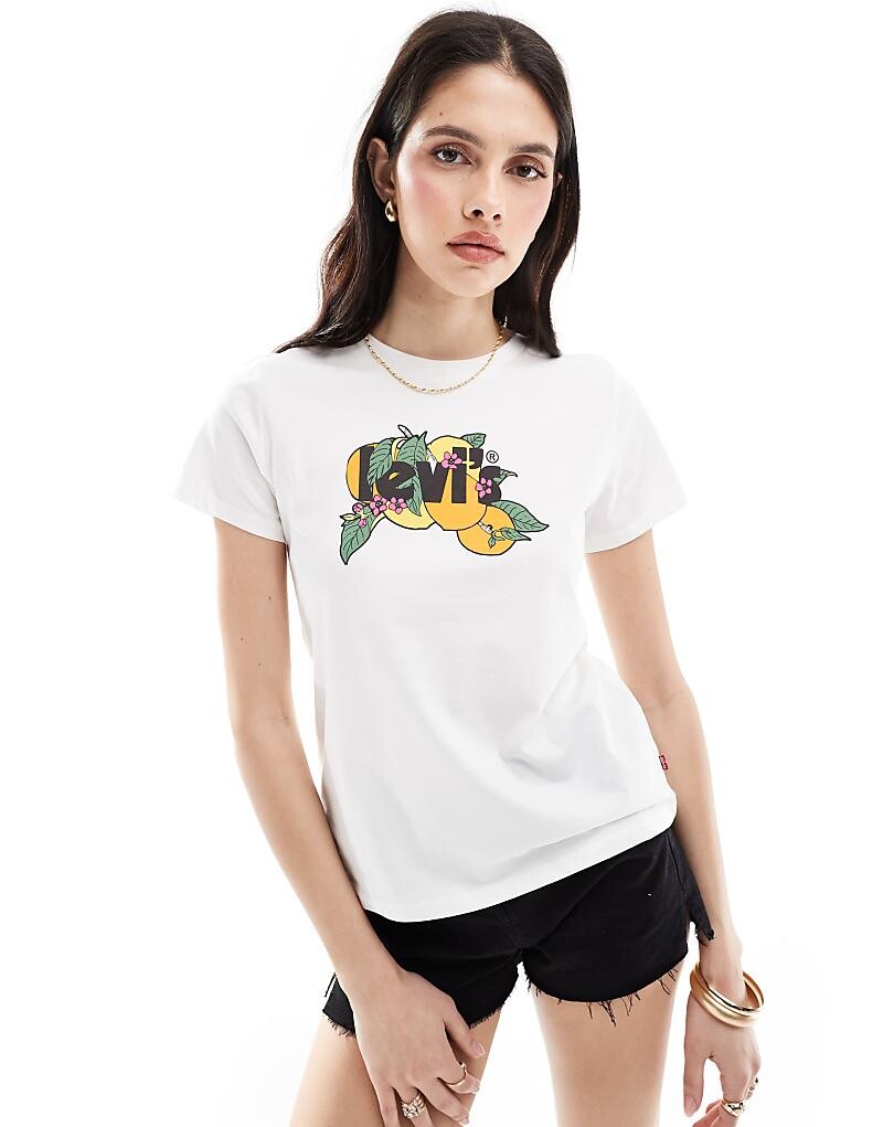 

Белая футболка Levi's Perfect – с логотипом и фруктовыми мотивами