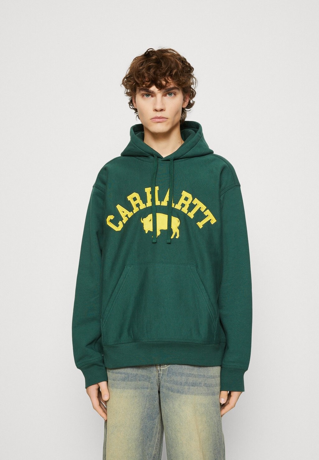 

Толстовка Carhartt WIP Hooded Locker, зеленый/желтый