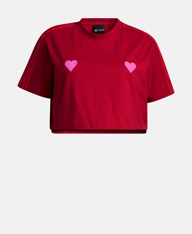 

Укороченный лонгслив adidas, красный