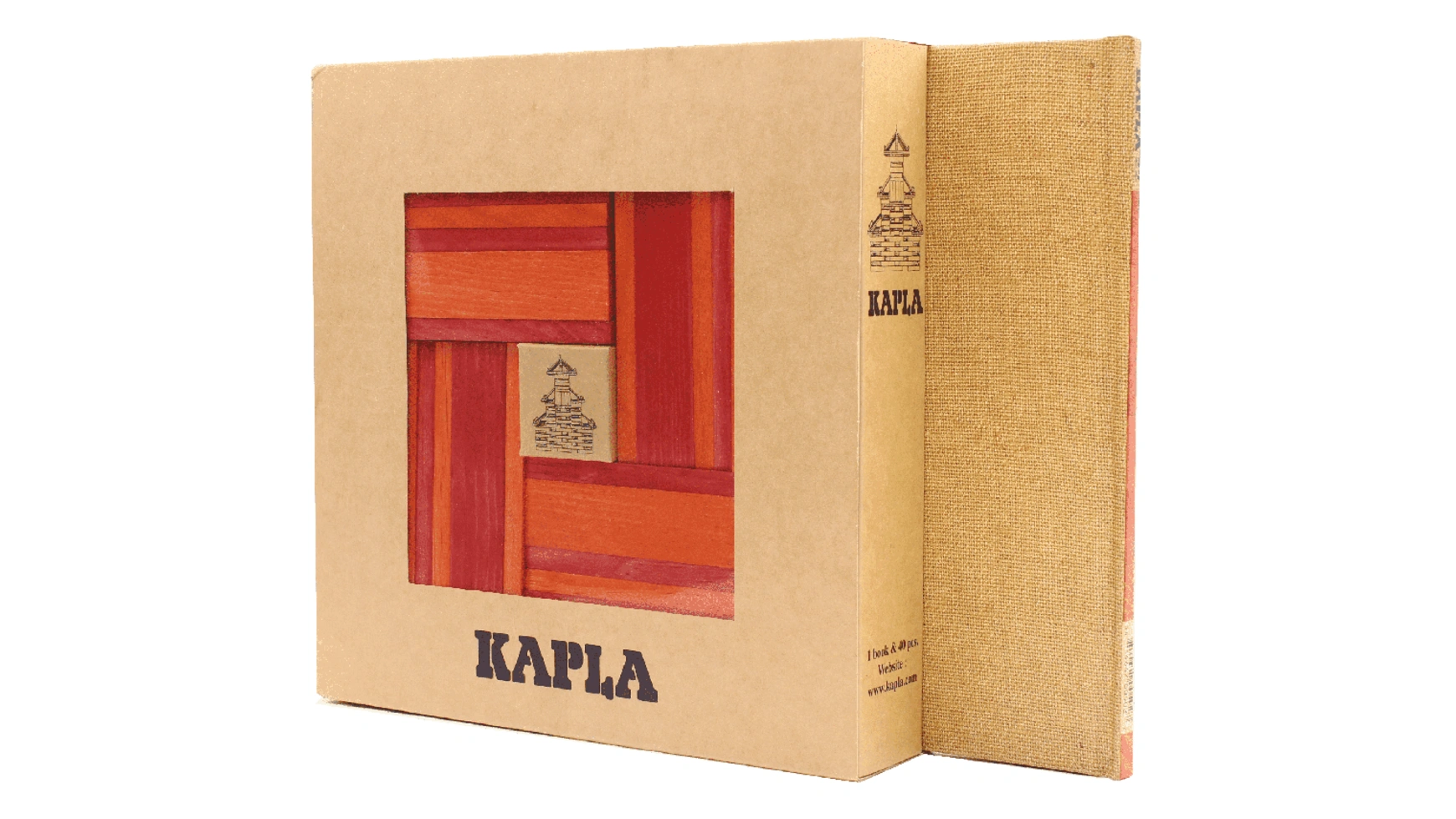 Kapla Деревянные строительные блоки, красный/оранжевый, в коробке 40 шт
