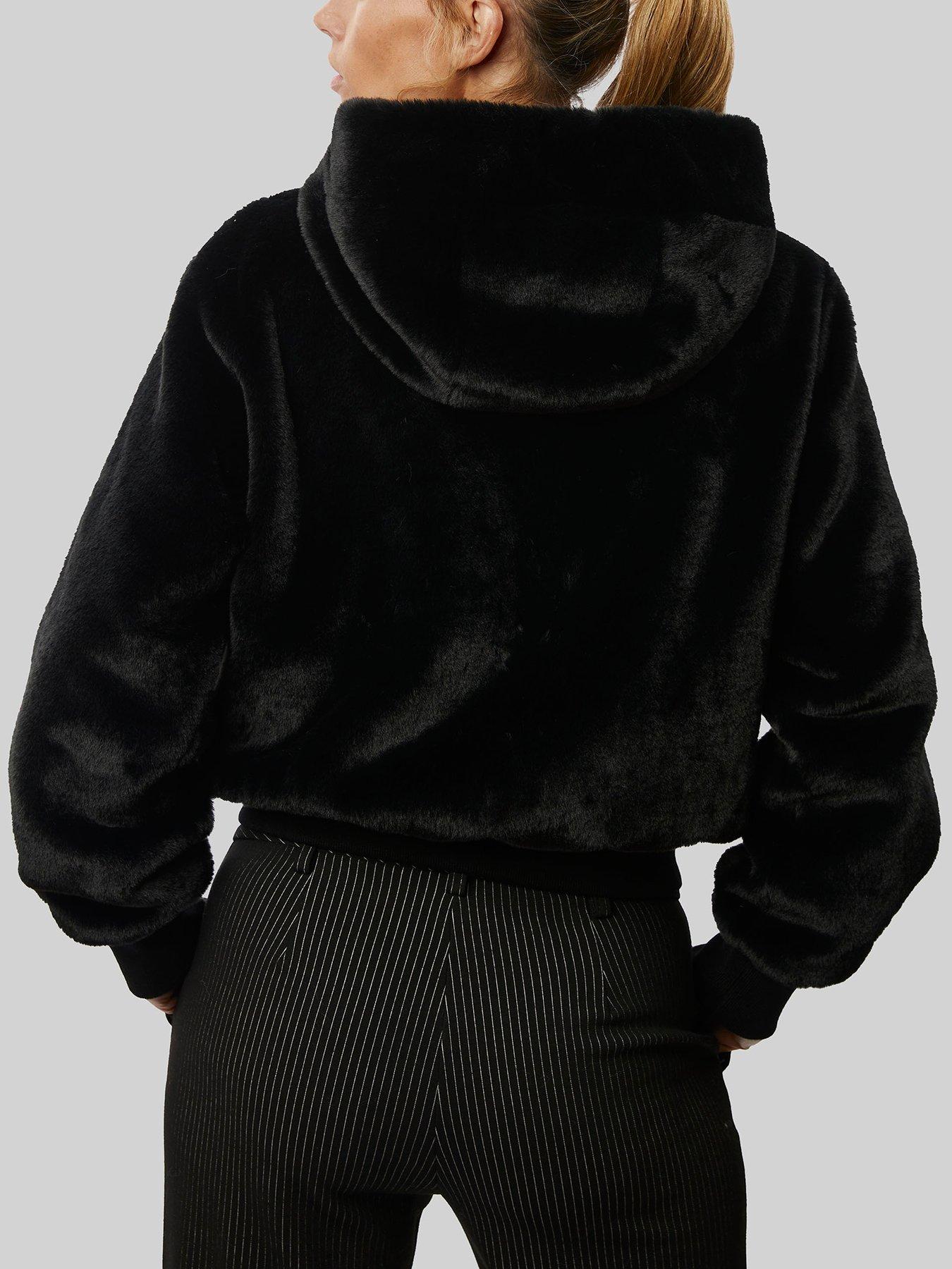 Куртка из искусственного меха с капюшоном James Lakeland, черный толстовка с капюшоном из искусственного меха 18 лет 180 см черный