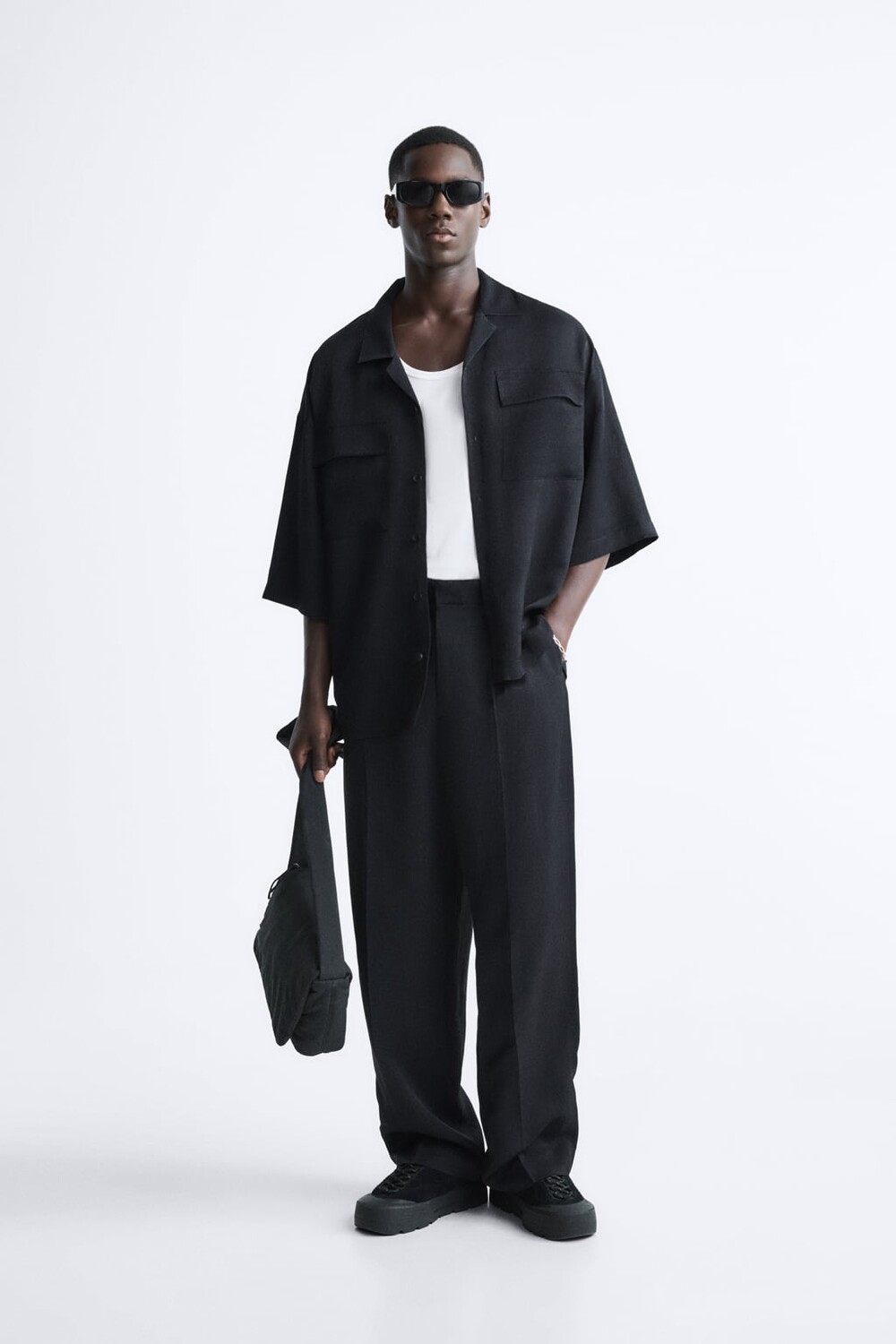 

Широкие брюки ZARA, серый