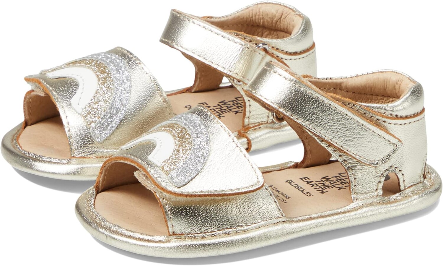 

Сандалии на плоской подошве Rainbow Bambini (Infant/Toddler) Old Soles, цвет Gold/Glam Argent/Glam Gold/Snow