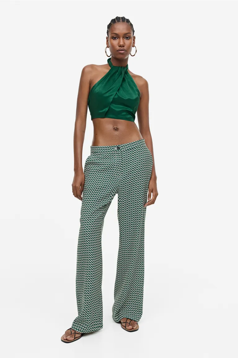 

Топ с драпированным вырезом H&M, зеленый
