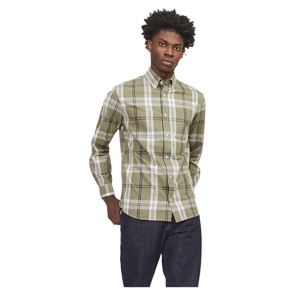 

Рубашка с длинным рукавом Jack & Jones Lubrook Slub Check, зеленый