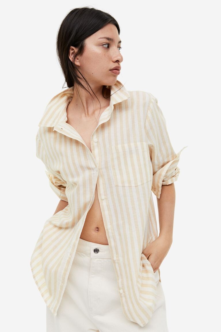 

Рубашка из смесового льна H&M