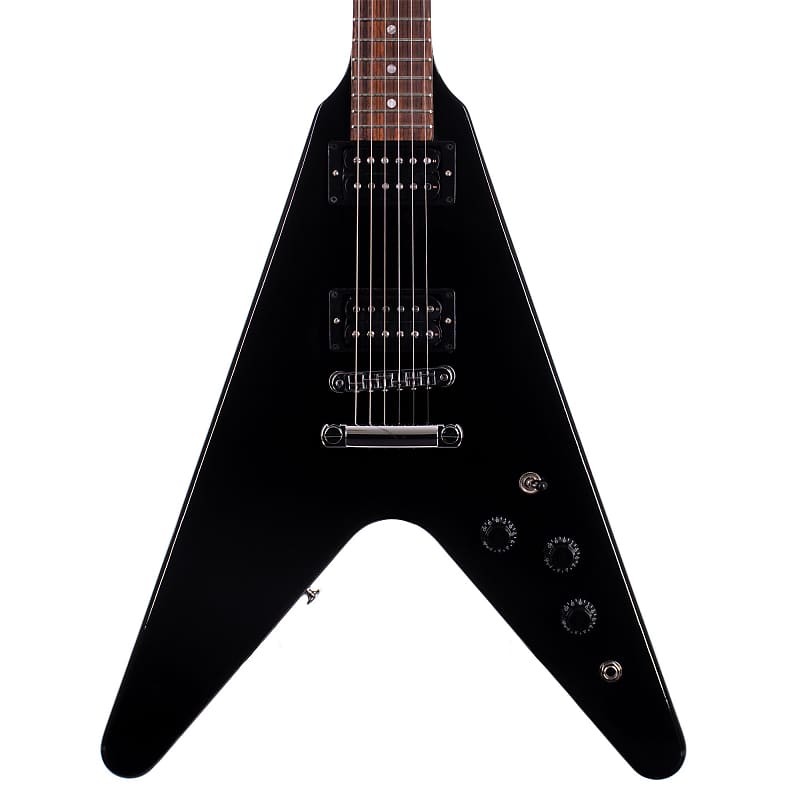 цена Электрогитара Gibson '80s Flying V Electric Guitar, Ebony w/ Hardshell Case