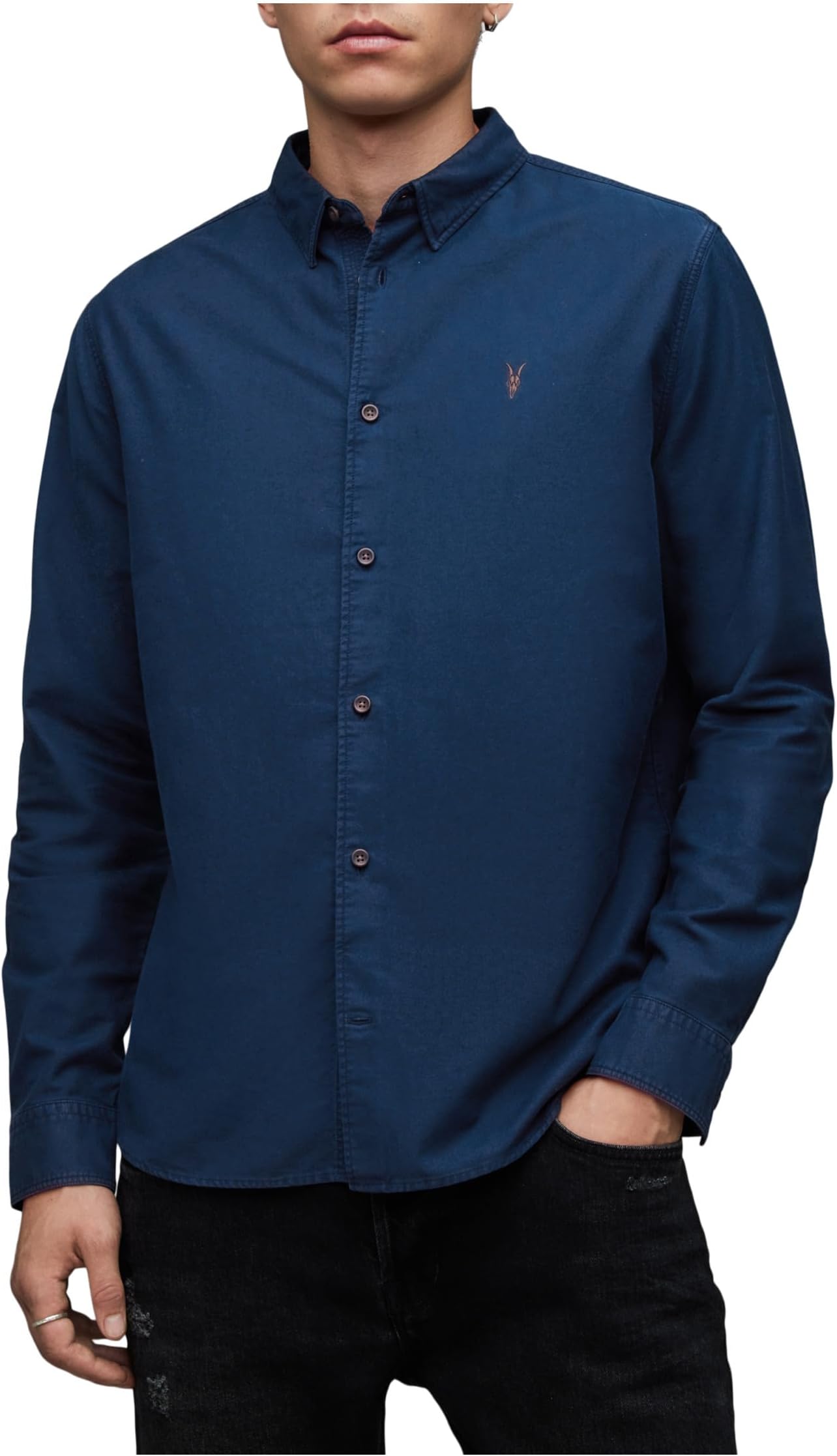 Рубашка Hermosa с длинным рукавом AllSaints, цвет Deep Sea Navy толстовка горнолыжная kamik ridley2 navy sea см 152