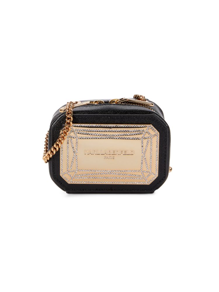 Кожаная мини-сумка через плечо Kosette Karl Lagerfeld Paris, цвет Black Gold форин через плечо karl lagerfeld paris цвет black gold