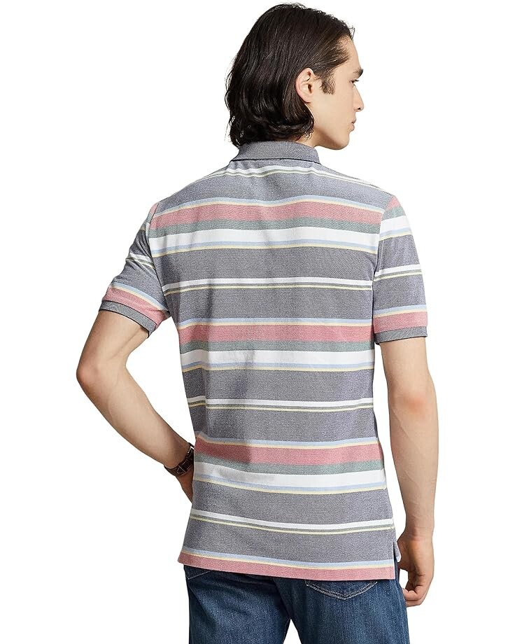 

Поло Polo Ralph Lauren Classic Fit Striped Mesh Polo Shirt, цвет Newport Navy Multi