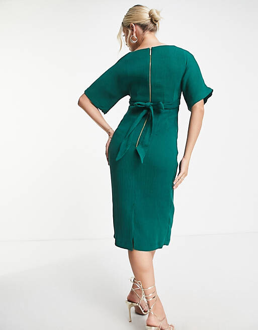 

Изумрудно-зеленое платье миди в рубчик-карандаш Closet London Maternity
