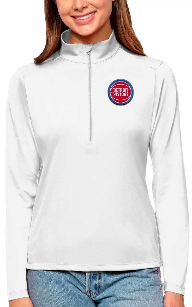 Женский белый пуловер Antigua Detroit Pistons Tribute