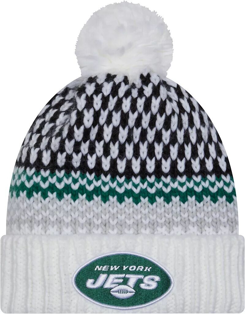 

Белая вязаная шапка New Era Women's New York Jets 2023 Sideline