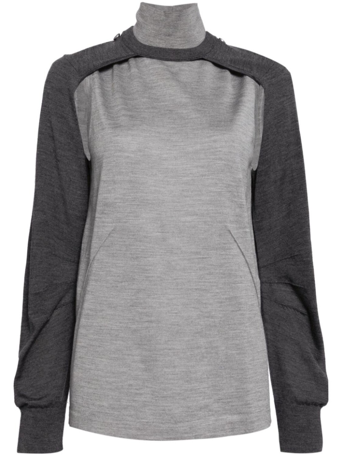 

Helmut Lang свитер apex shrug с высоким воротником, серый