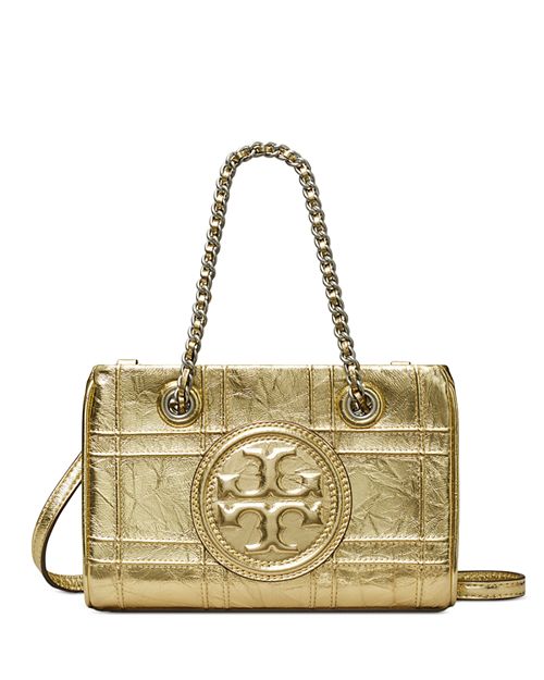 

Миниатюрная сумка-тоут с цепочкой Fleming Soft Metallic Quilt Tory Burch, цвет Gold