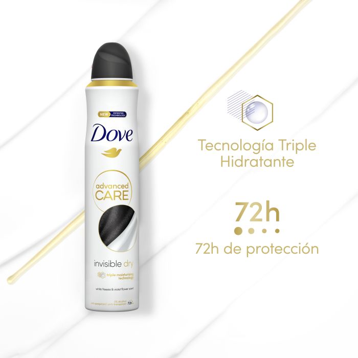 Дезодорант Desodorante Spray Antitranspirante Advanced Care Invisible Dry Dove, 200 ml dove антиперспирант шариковый женский invisible dry 50 мл 3 шт