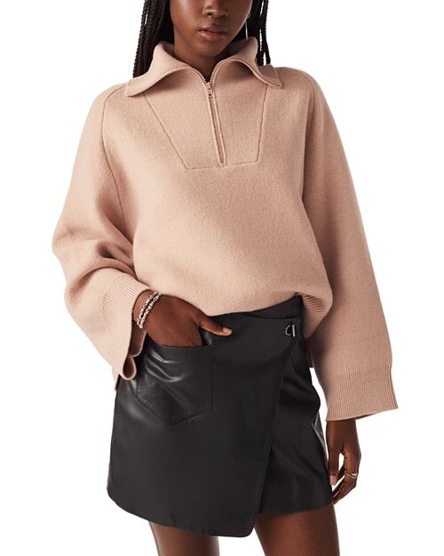 

Свитер на молнии Tual Quarter ba&sh, цвет Tan/Beige