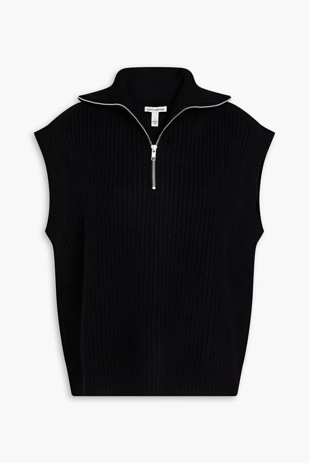 

Жилет с полумолнией в рубчик Autumn Cashmere, черный